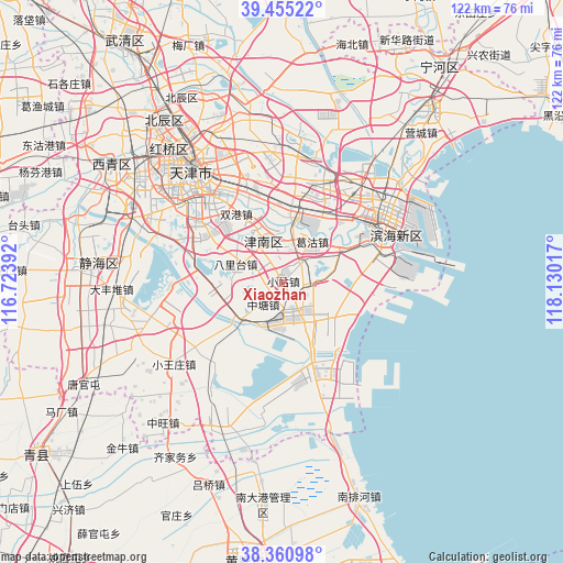 Xiaozhan on map