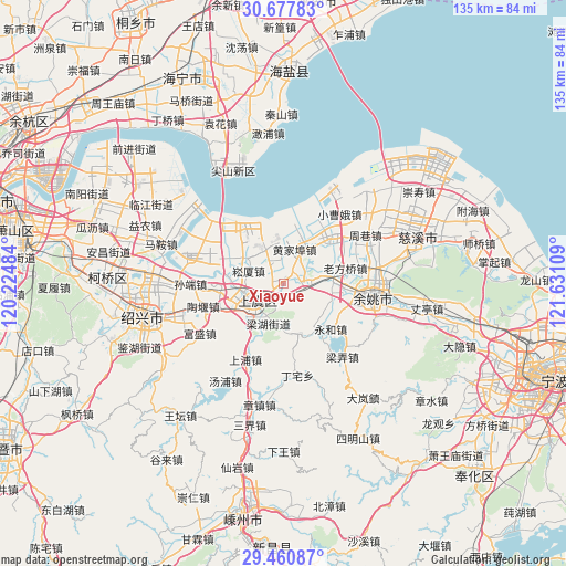 Xiaoyue on map