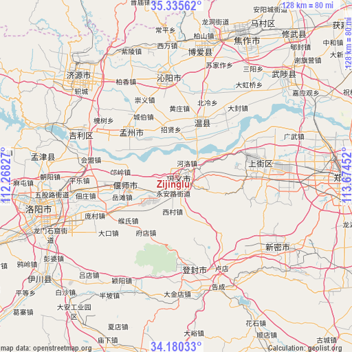Zijinglu on map