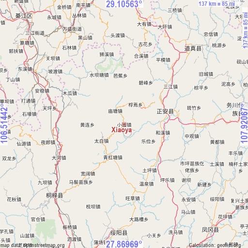 Xiaoya on map