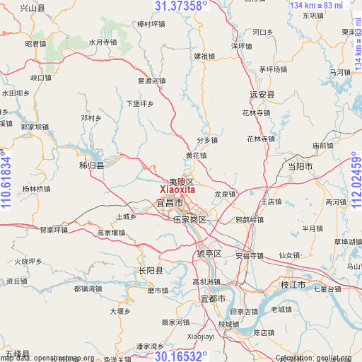 Xiaoxita on map