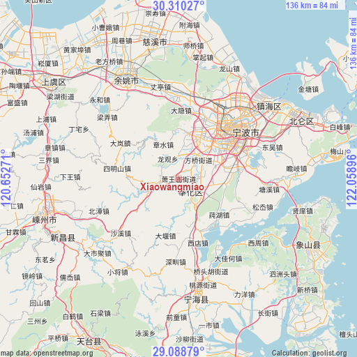 Xiaowangmiao on map
