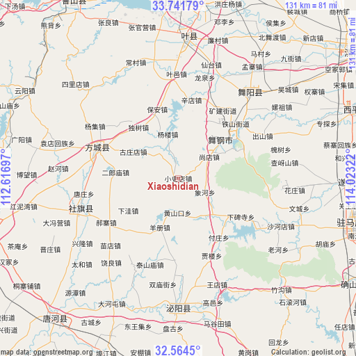 Xiaoshidian on map