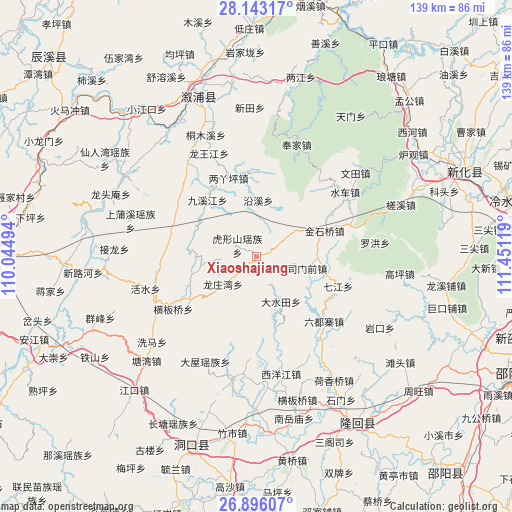 Xiaoshajiang on map