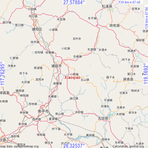 Xiaoqiao on map