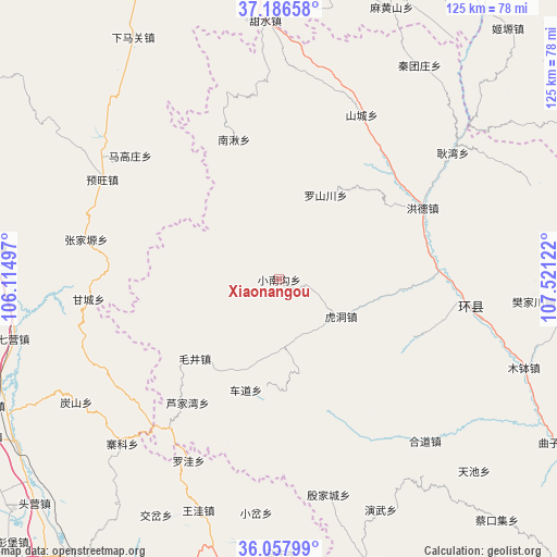 Xiaonangou on map