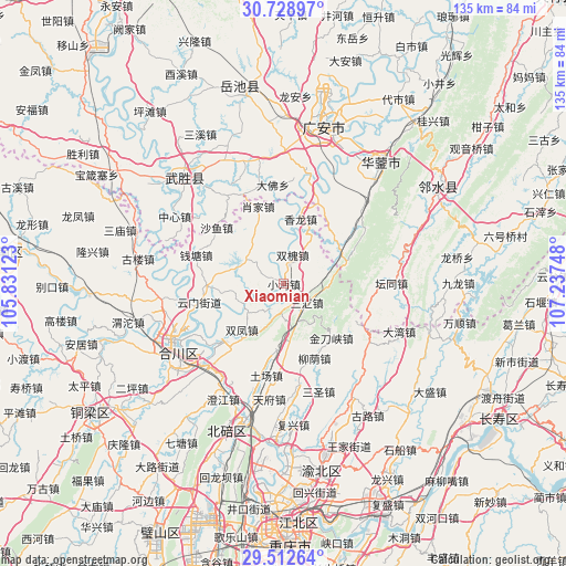 Xiaomian on map