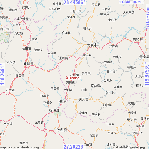 Xiaomei on map