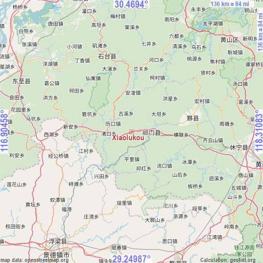 Xiaolukou on map