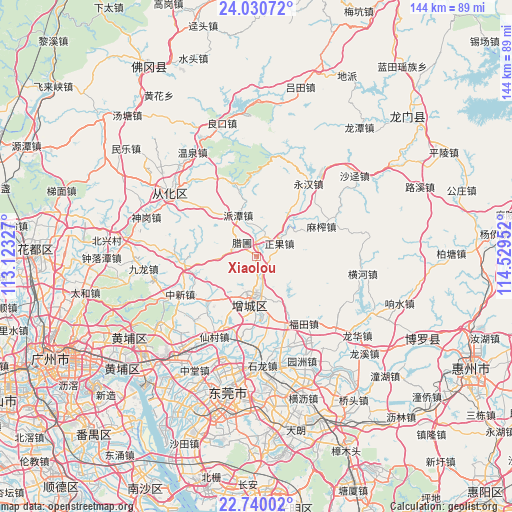 Xiaolou on map