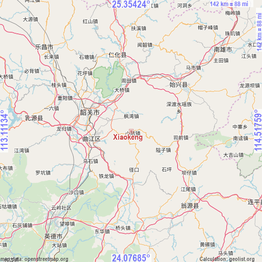 Xiaokeng on map