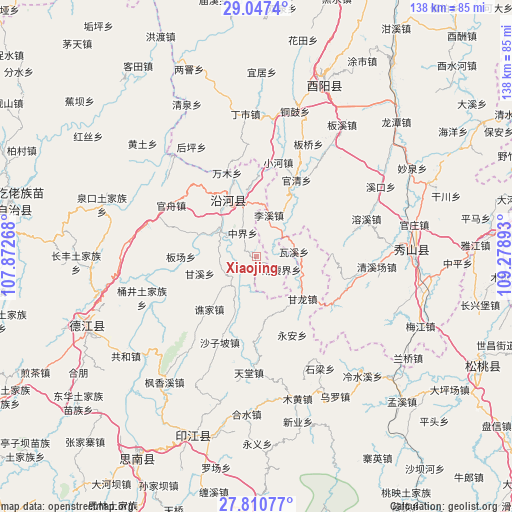 Xiaojing on map