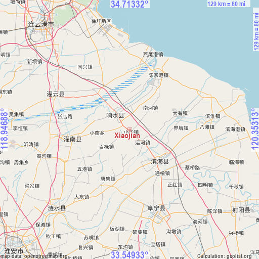 Xiaojian on map