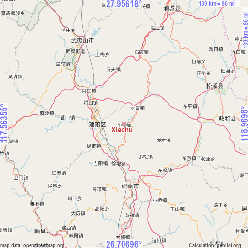 Xiaohu on map