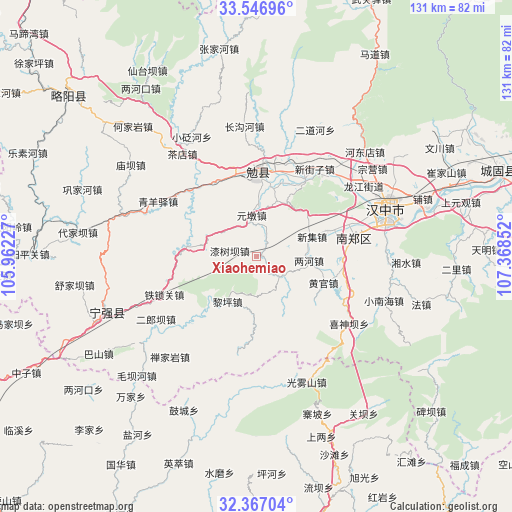 Xiaohemiao on map