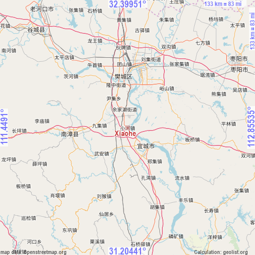 Xiaohe on map