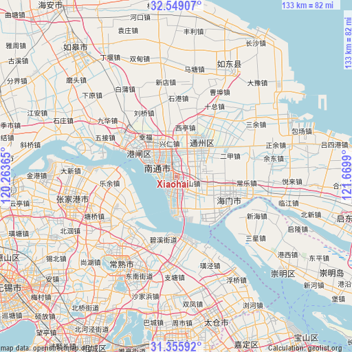 Xiaohai on map