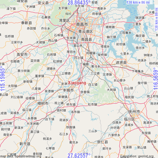 Xiaogang on map