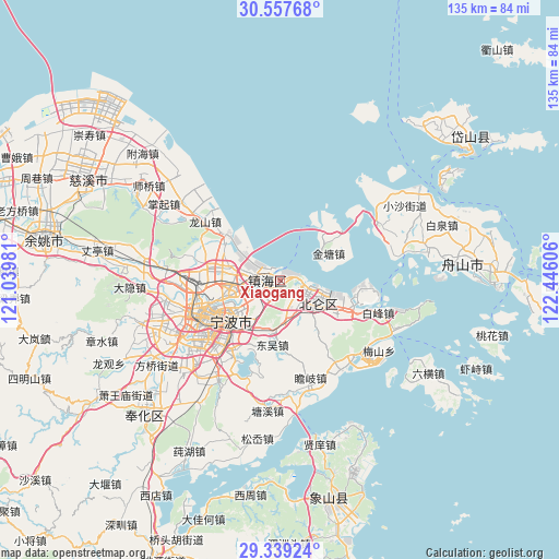 Xiaogang on map