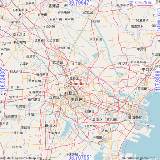 Xiaodian on map