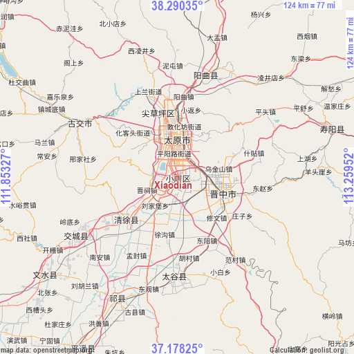 Xiaodian on map