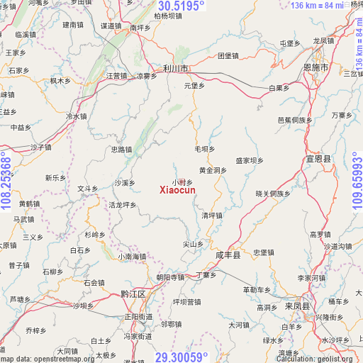 Xiaocun on map