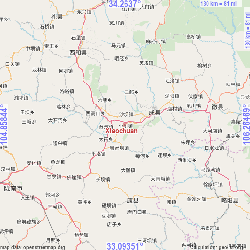 Xiaochuan on map