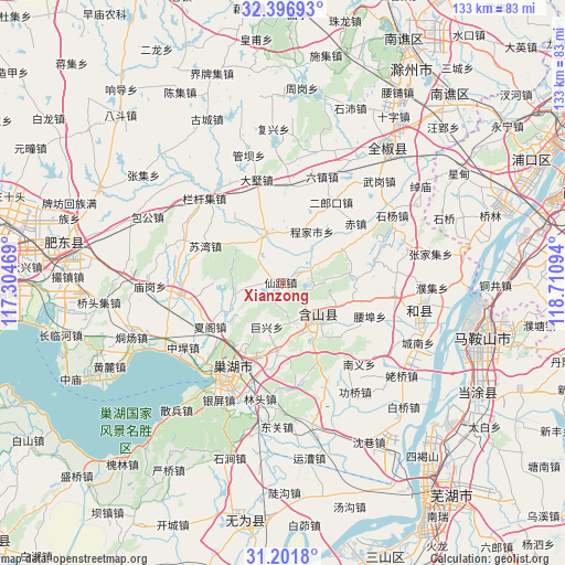 Xianzong on map