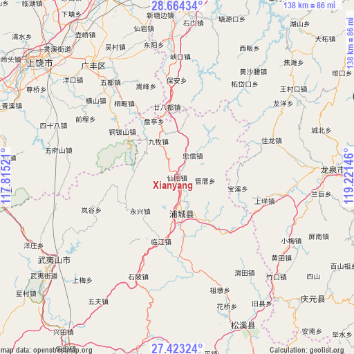 Xianyang on map