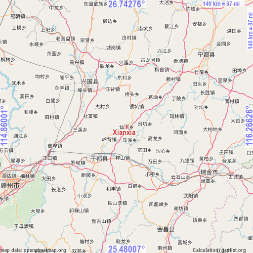 Xianxia on map