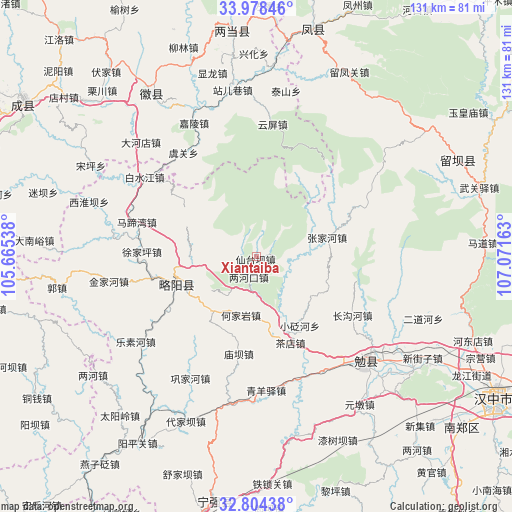 Xiantaiba on map