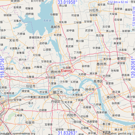 Xiannü on map
