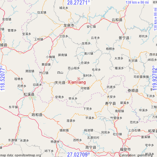 Xianliang on map