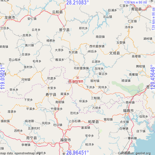 Xianren on map