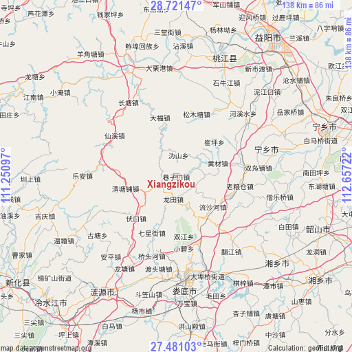 Xiangzikou on map
