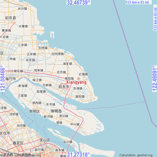 Xiangyang on map