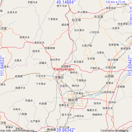 Xiangyangpu on map