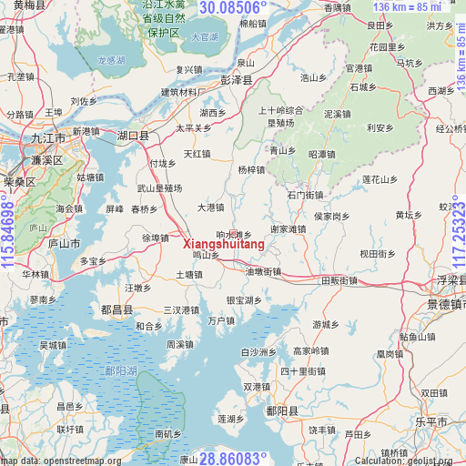 Xiangshuitang on map