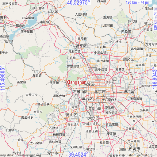 Xiangshan on map