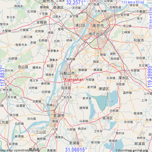 Xiangshan on map