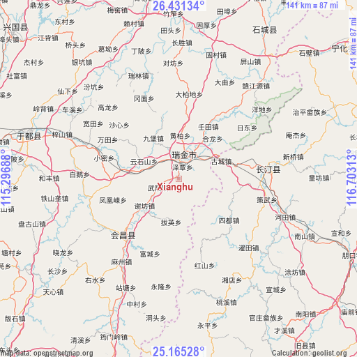 Xianghu on map