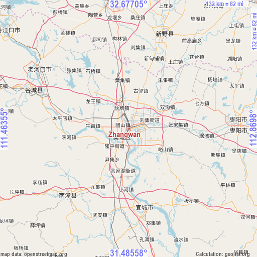 Zhangwan on map