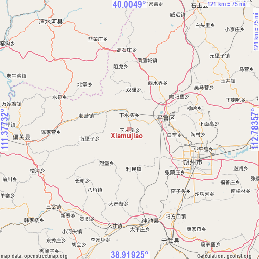 Xiamujiao on map