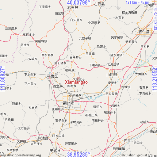 Xiamiangao on map