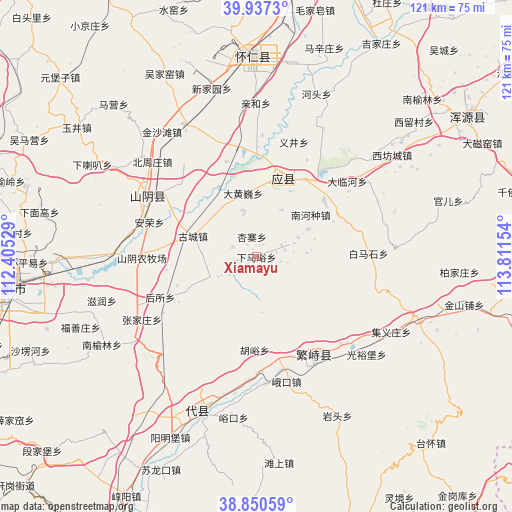 Xiamayu on map