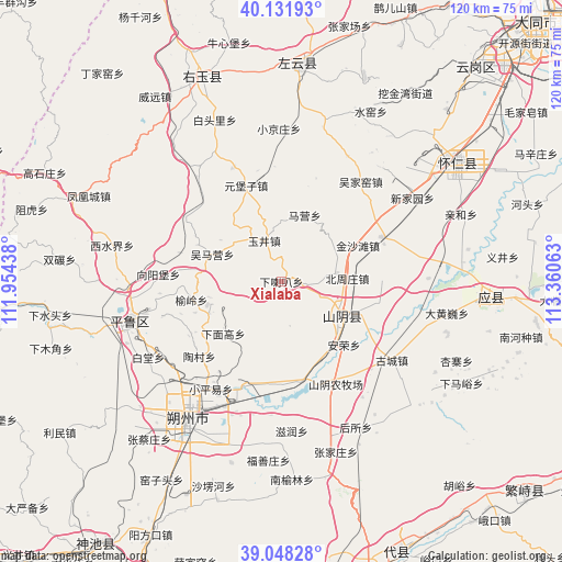 Xialaba on map