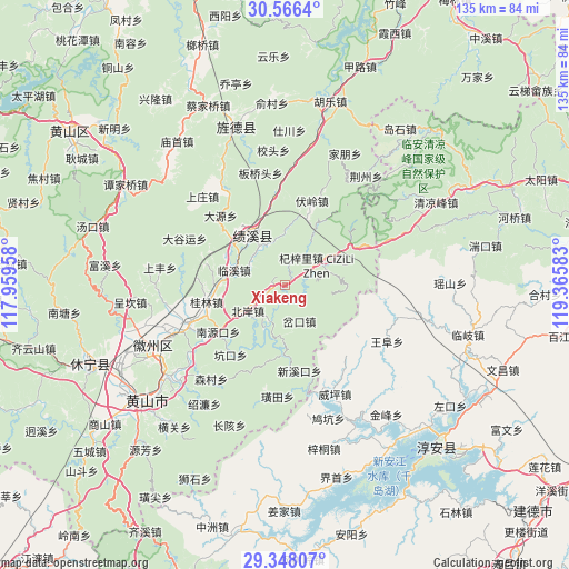 Xiakeng on map