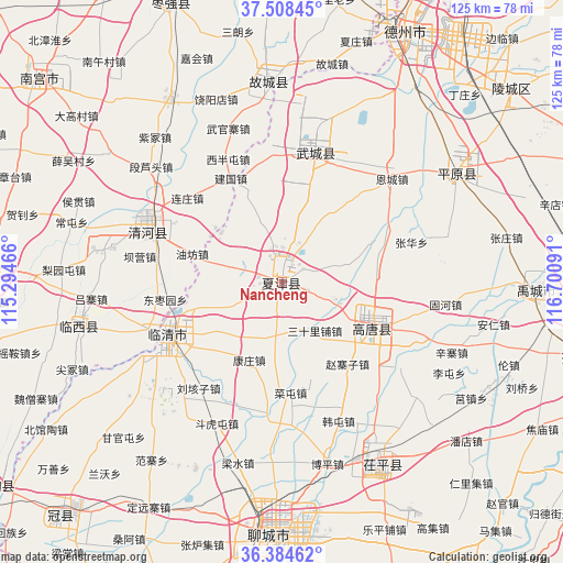 Nancheng on map