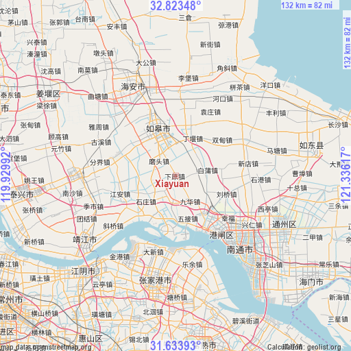 Xiayuan on map