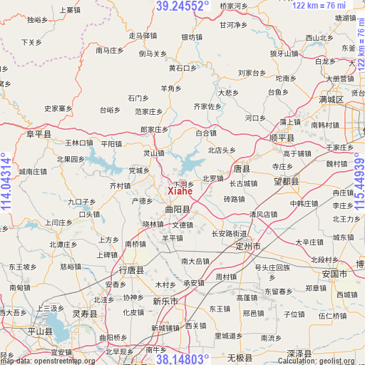 Xiahe on map